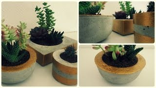 Blumentopf aus Beton  DIY  Concrete Planter eng sub [upl. by Silirama]