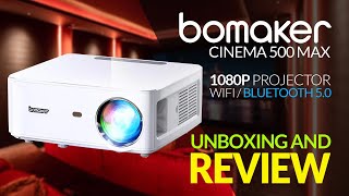 2022 Budget Best Projector  Bomaker Cinema 500 MAX  Unboxing And Review [upl. by Solracnauj]