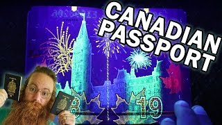 CANADIAN PASSPORT UNDER BLACK LIGHT WOW HIDDEN IMAGES [upl. by Rabush244]