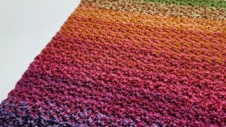 EASY Crochet Stitch For Blankets and Scarfs  Beginner Crochet  Thicket Stitch [upl. by Olifoet600]