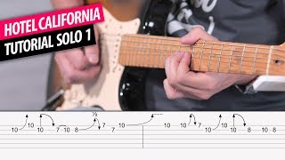 Hotel California SOLO 1 tutorial guitarra con Tablatura y tabs  Guitarraviva [upl. by Dupuis484]