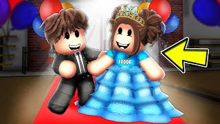 Baby Brooks FIRST SCHOOL DANCE In Roblox Brookhaven [upl. by Notrab90]