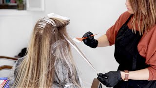 How To Babylights amp Balayage Hair Salon Color Tutorial  Single Service Transformation [upl. by Condon]