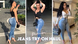 JEANS TRY ON HAUL NEW JEANS ATTENTION FOR CURVY PETITE GIRLS 😍 [upl. by Pump]