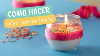 Cómo hacer velas caseras fáciles [upl. by Aniara]