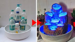 Amazing Water Fountain with Plastic Bottle and Led DIY [upl. by Niamart]