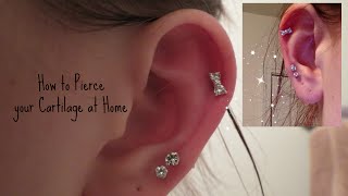 How I Pierced my Cartilage at Home Safely  Alyssa Nicole [upl. by Antonio158]