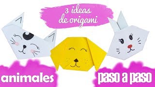 3 IDEAS FÁCILES DE ORIGAMI  ESPECIAL NIÑOS  ANIMALES [upl. by Yelsha557]