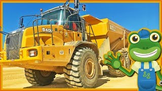 Dump Trucks For Children  Geckos Real Vehicles [upl. by Eanar]