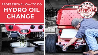 How to Change Hydro Oil on your Lawn Mower  Toro GrandStand [upl. by Alorac851]