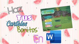 Como crear Carteles bonitos en Word [upl. by Rivera]