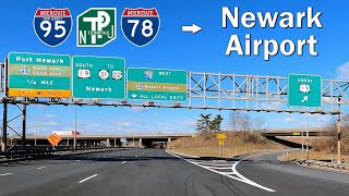 Driving to Newark Airport via NJ TurnpikeI95I78 from North Jersey or New York [upl. by Resa202]