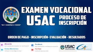 EXAMEN VOCACIONAL USAC  PROCESO DE INSCRIPCIÓN [upl. by Nydnarb]