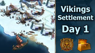 Forge of Empires 7Day Vikings Settlement Day 1 Axe Smith  Shrines [upl. by Johen]