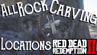 Red Dead Redemption 2  All 10 Rock Carving Locations Geology for Beginners Old Brass Compass RDR2 [upl. by Siraf]