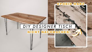 DIY Eichen Tisch selber bauen super lustig  How not to Epoxidharz  EASY ALEX [upl. by Farmann]