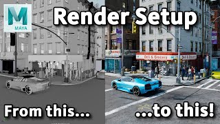 Rendering a complex scene  Part 17 Introduction to Render Setup [upl. by Aniad]