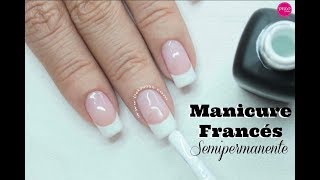 Francés semipermanente para principiantes  Gel polish french Manicure [upl. by Ebner]