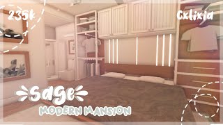 BLOXBURG  Sage 🌿 Modern Family Mansion Interior  House Build  235k [upl. by Rastus552]