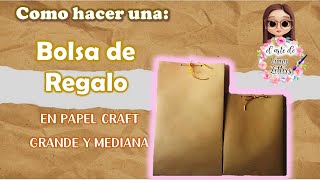 Como Hacer una bolsa de regalo en Papel craft Grande y mediana [upl. by Oterol]