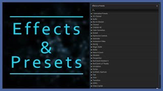 After Effects Tutorials for beginners Effects And Presets [upl. by Egamlat]