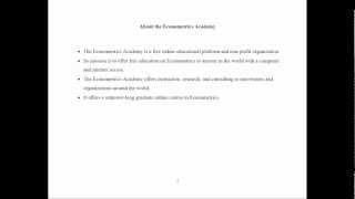 Econometrics Academy Introduction [upl. by Ananna939]