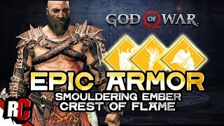 Crafting EPIC Armor  How to get Smouldering Ember  Crest of Flame in God of War [upl. by Pantheas]