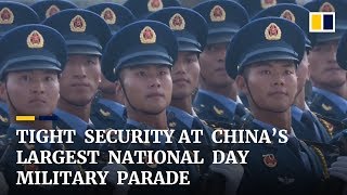 Tight security at China’s largest National Day military parade [upl. by Hama]