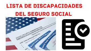 Lista de Discapacidades del Seguro Social [upl. by Onofredo]