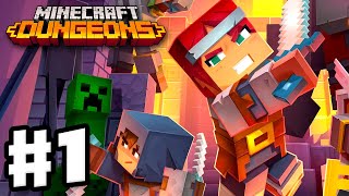 Minecraft Dungeons  Gameplay Walkthrough Part 1  Squid Coast Creeper Woods and Creepy Crypt [upl. by Morgun]