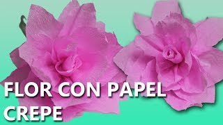 COMO HACER FLORES DE PAPEL CREPE FÁCILES [upl. by Ayoj]