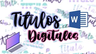 TÍTULOS BONITOS EN WORD  Descarga fuentes en Dafont  Ale Digitaal♡ [upl. by Kcoj177]