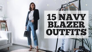 15 Navy Blazer Outfit Ideas  How to wear a navy blazer [upl. by Beret46]