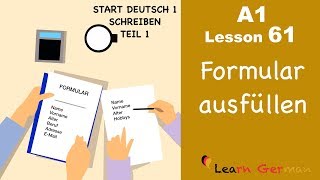 A1  Lesson 61  Formular ausfüllen  How to fill in a form  Start Deutsch1  Learn German [upl. by Merill]