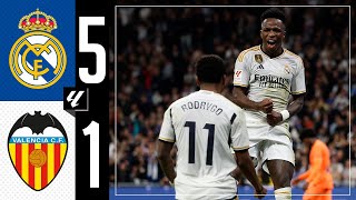 Real Madrid 51 Valencia  HIGHLIGHTS  LaLiga 202324 [upl. by Ragland]