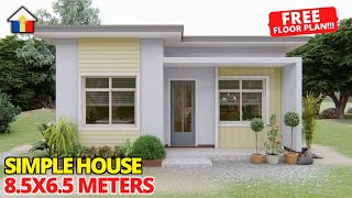 2BEDROOM BUNGALOW 55 sqm  SMALL HOUSE DESIGN IDEA [upl. by Ilyak]