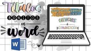 Cómo hacer títulos bonitos en Word [upl. by Enyrb]