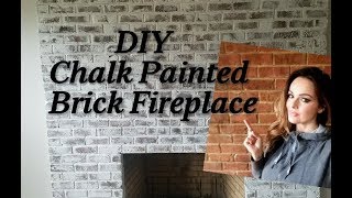 DIY Chalk Painted Brick Fireplace French Country Farmhouse Style [upl. by Flemming]