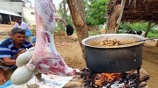 Cooking 20KG FULL GOAT CURRY  Village Style Mutton Kulambu  Cooking Village Food [upl. by Nylarahs]