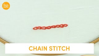 Chain Stitch  Embroidery Stitches [upl. by Adnomal237]