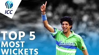 The Most Wickets in World Cup History  Top 5 Archive  ICC Cricket World Cup [upl. by Nonac]