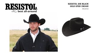 Resistol 20X Black Gold Open Crown Felt Cowboy Hat [upl. by Kalbli]