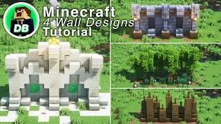 Minecraft 4 Detailed Wall Designs tutorial [upl. by Sharia578]