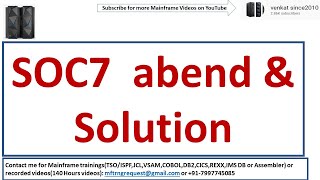 What is SOC7 abend How to fix SOC7 abend  OFFSET VALUE  COBOL Mainframe [upl. by Eelrihs241]