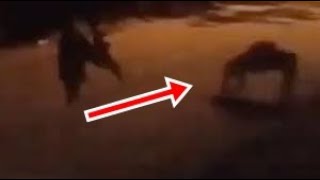 Creepy humanoid creature crawling around like crab spotted on CCTV [upl. by Nitsed]