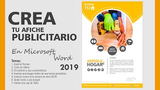 Afiche Publicitario en Word 2019 [upl. by Refanej]