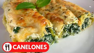 CANELONES DE ESPINACA Y QUESO  FACIL Y DELICIOSO [upl. by Alper]