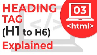 3 Heading Tags H1 to H6 in HTML Explained   Web Development Tutorials [upl. by Alicia]