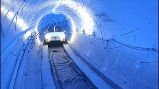 Elon Musk shows off highspeed tunnel beneath Los Angeles [upl. by Ettesel702]