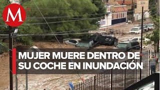 Fuertes lluvias provocan inundaciones en Nogales Sonora agua arrastra autos por las calles [upl. by Aikemehs134]